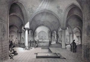 Interior bath Kashan by Eugène Flandin